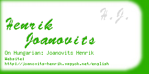 henrik joanovits business card